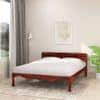 Isabella Solid Wood Queen Size Non Storage Bed In Honey Oak Finish