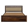 Vrinda Solid Wood King Size Bed In Hydraulic Storage Bed In Provincial Teak Finish