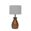Devansh Grey Cotton Table Lamp With  Wood Natural Base (7X13 Inches)-7