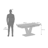 Caribu 4 To 6 Extendable Dining Table With Set Of 6 Doris Swivel Accent Chairs (Colour- Dark Grey, Finish- White High Gloss)