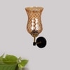 Devansh Metal Electric Wall Light in black Colour with Lavender Shade Count of 1 Light