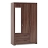 Hilton 3 Door 3 Drawer Wardrobe With Mirror and Lock in Chestnut Acacia Finish