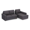 Apollo Compact Sofa (Colour : Steel, Cushion : Hard, Back Type : Regular, Seating Capacity : Right Aligned 2 Seater + Right Aligned Chaise)