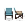 Xavier Solid Wood Accent Chair in Blue Colour