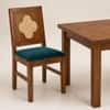 Globally Indian Margaux Solid Sheesham Wood 6 Seater Dining Table Set 6 Chairs Teal Blue