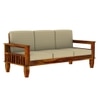 Madhavi 3 Seater Wooden Sofa (Creame Colour, Honey Finish)