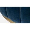 Brit Round Upholstered Coffee Table With Ms Base In Gold Colour & White Stone Top