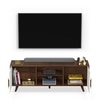 BLUEWUD Wilbrome Mini Engineering Wood Floor Standing TV Entertainment Unit Set Top Box Stand/TV Panel Cabinet with Shelves for Books & Decor Display Unit, Upto 55 Inches (Brown Maple & White)