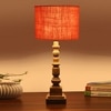 Devansh Orange  Jute   Table Lamp With  Wood Natural Base (7X7X21.25 Inches)-17