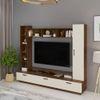 Fenily Engineering Wood TV Entertainment Unit Set Top Box Stand/TV Cabinet with Shelves for Books & Décor Display Unit Bed Living Room Upto 60 Inches (Brown Maple & Beige)