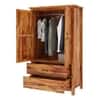 Madhavi  2 Door 2 Drawer Sheesham Wood Wardrobe in Rustic Finish