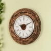 Multi color Handmade Wooden Wall Clock Black swirl Design With MarbleDust Work