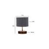 Yukon Grey Jute Table Lamp with brown wood base