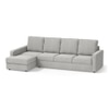 Apollo Compact Sofa (Colour : Vapour Grey, Cushion : Soft, Back Type : High Back, Seating Capacity : Left Aligned 3 Seater + Left Aligned Chaise + Ottoman)