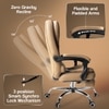 Kepler Brooks Italia Premium Leatherette Office Desk Chair in Almond Colour