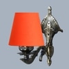 Devansh Metal Electric Wall Light in Antique Gold Colour with Orange Shade Count of 1 Light