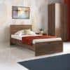 Zoey Non Storage Single Bed In Classic Walnut Finish