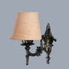 Devansh Metal Electric Wall Light in Antique Gold Colour with Beige Shade Count of 1 Light