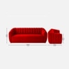 Rosa Fabric Sofa (Red)