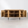 Leeds Solid Mango Wood Sideboard with 4 Door in Natural Finish with Metal Legs