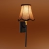 Devansh Metal Electric Wall Light in Black Colour with Beige Shade Count of 1 Light