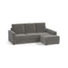 Apollo Compact Sofa (Colour : Ash Grey Velvet, Cushion : Hard, Back Type : High Back, Seating Capacity : Right Aligned 2 Seater + Right Aligned Chaise)