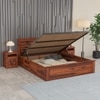 Yashika Solid Wood Queen  Size Bed With Hydraulic Storage (Honey Oak Finish)
