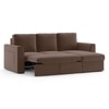 Kowloon Sectional 3 Seater Pull Out Sofa cum Bed In Daschund Brown Colour