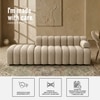 Chiccomfort Wood 3 Seater With Upholstery Non Storage Sofa In White Colour