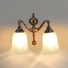 Devansh Metal Electric Wall Light in Antique gold Colour with White Shade Count of 2 Lights