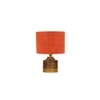 Circe Orange Jute Table Lamp with Natural Wood Base