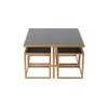 Valentino Black Glass Nesting Coffee Table In Dark Gold Finish