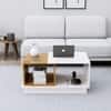 Hexa Engineered Wood Coffee Table With Storage And Open Rack In Frosty White And Giant Wood