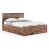 Almaya Solid Wood King Size Hydraulic Storage Bed In Teak Finish