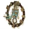 Desert Art Metal Handpainted Lord Krishna Wall Hanging in Blue Colour