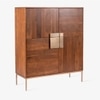 Banner Kiara Solid Wood Cabinet in Gold Finish