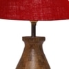 Devansh Maroon Jute Table Lamp With G Wood Natural Base (10X12.5 Inches)-34