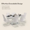 Caribu 4 To 6 Extendable - Ingrid (Leatherette) 6 Seater Dining Table Set (Colour-White)
