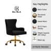 Doe Buck Adan Modern Black Velvet Office Chair