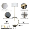 Jigger Metal Multiutility Shelf Floor Lamp With White Cotton Shade