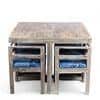 Kingston Sheesham Wood 4 seater Dining Table Set in Antique Grey Finish
