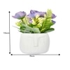 Purple Artificial Flowers With Modern Planter