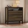 Masai Solid Wood Chest Of Drawers In American Walnut Finish With 2 Tone Finish