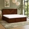 Vanya Solid Wood Compact King Bed Hydraulic Storage Provincial Teak Finish Mattress 72 x 72 Inches