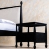 Archie Spindle Solid Wood King Non Storage Bed in Black Colour