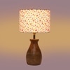 Devansh Multicolor Cotton Table Lamp With  Wood Natural Base (7X13 Inches)-16