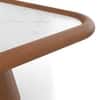 Lazo Solid Wood And Banswara Marble Square Coffee Table In Amber Walnut Finish