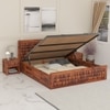 Keaton Sheesham Wood Queen Size Bed In Honey Oak Finish With Hydraulic Storage (60 x 78 inches)