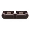 Cannoli 3 seater Fabric Sofa with Marble top Table in Plum Haze