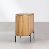 Leeds Solid Mango Wood Sideboard with 4 Door in Natural Finish with Metal Legs
